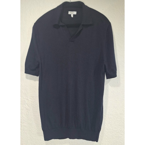 Reiss Mens Duchie Top 100% Merino Wool Navy Size Medium - Picture 3 of 8